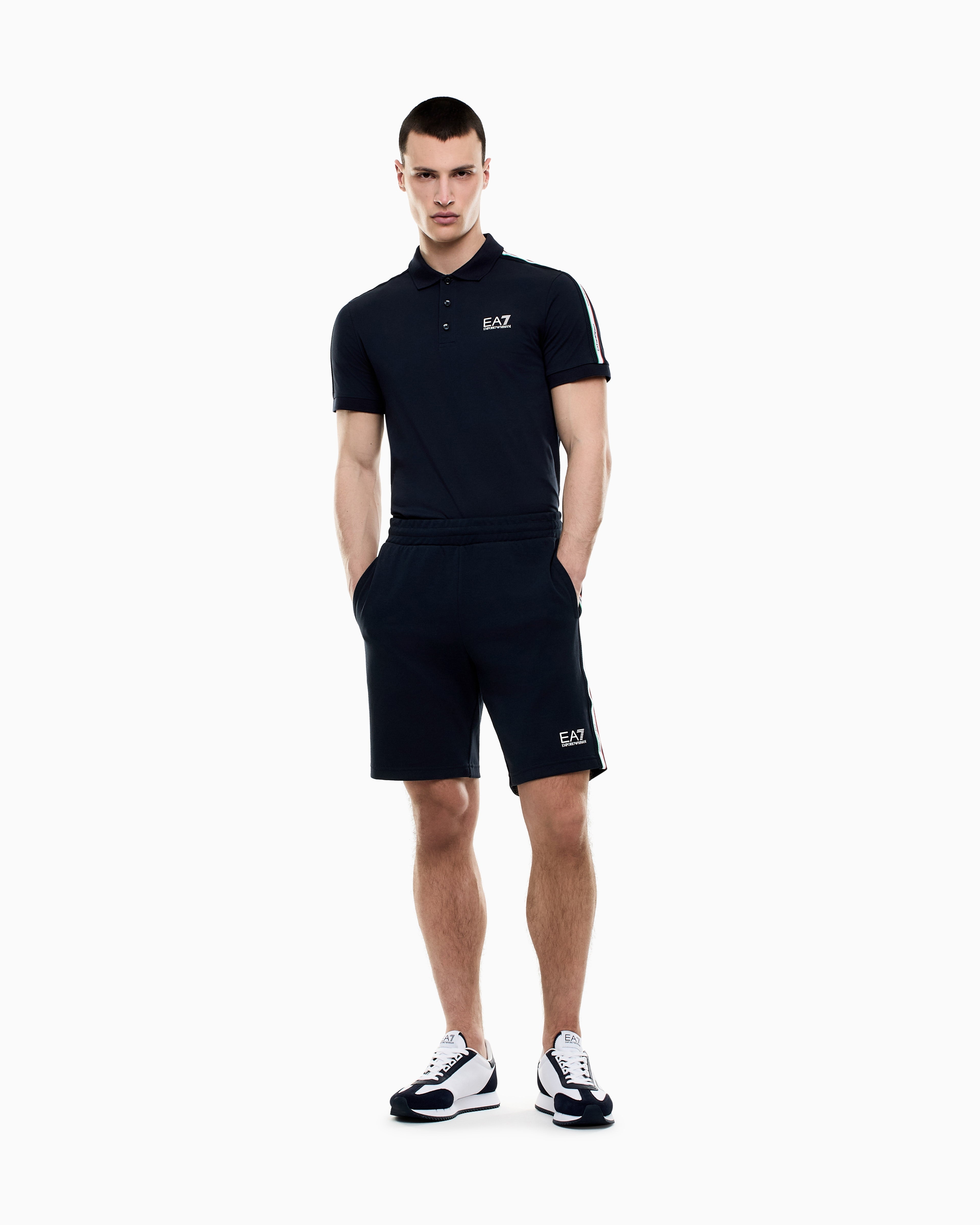 EA7 Italian Spirit cotton-jersey polo shirt