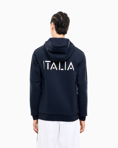 EA7 Italian Spirit cotton-blend hooded sweatshirt