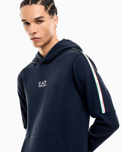 EA7 Italian Spirit cotton-blend hooded sweatshirt