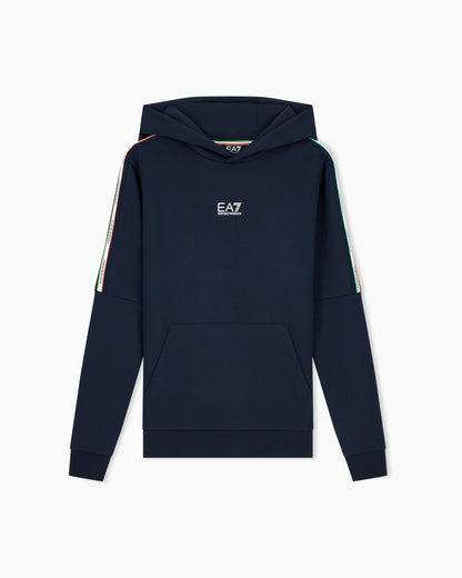 EA7 Italian Spirit cotton-blend hooded sweatshirt