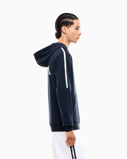 EA7 Italian Spirit cotton-blend hooded sweatshirt