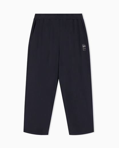 EA7 Trousers Black & White oversized cotton jersey