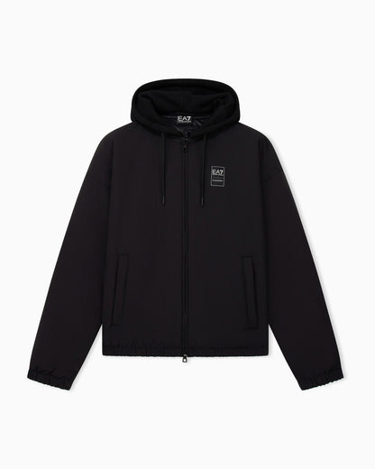 EA7 Blouson jacket Black & White oversized fit with cotton hood