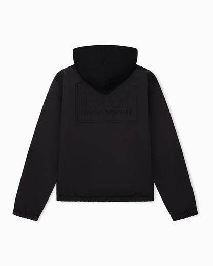 EA7 Blouson jacket Black & White oversized fit with cotton hood