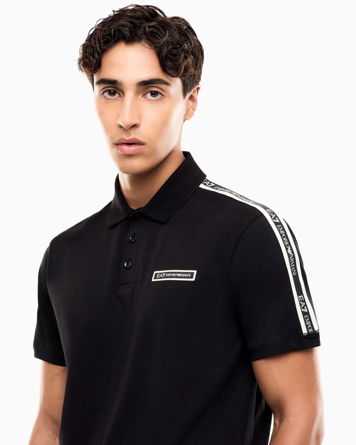EA7 Regular fit polo shirt Logo Series in stretch cotton jersey