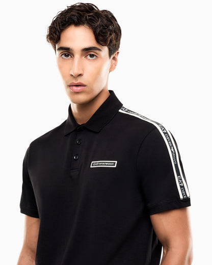 EA7 Regular fit polo shirt Logo Series in stretch cotton jersey