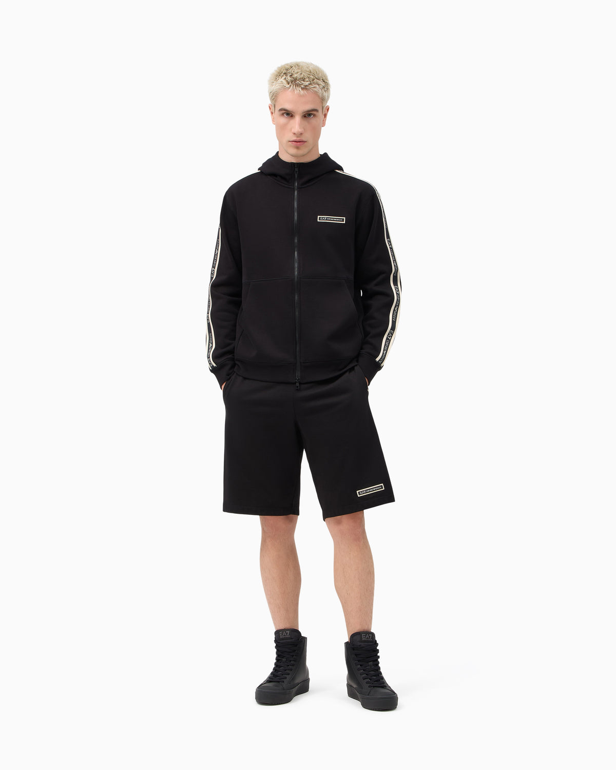 EA7 Hoodie Logo Series regular fit in cotton with tape