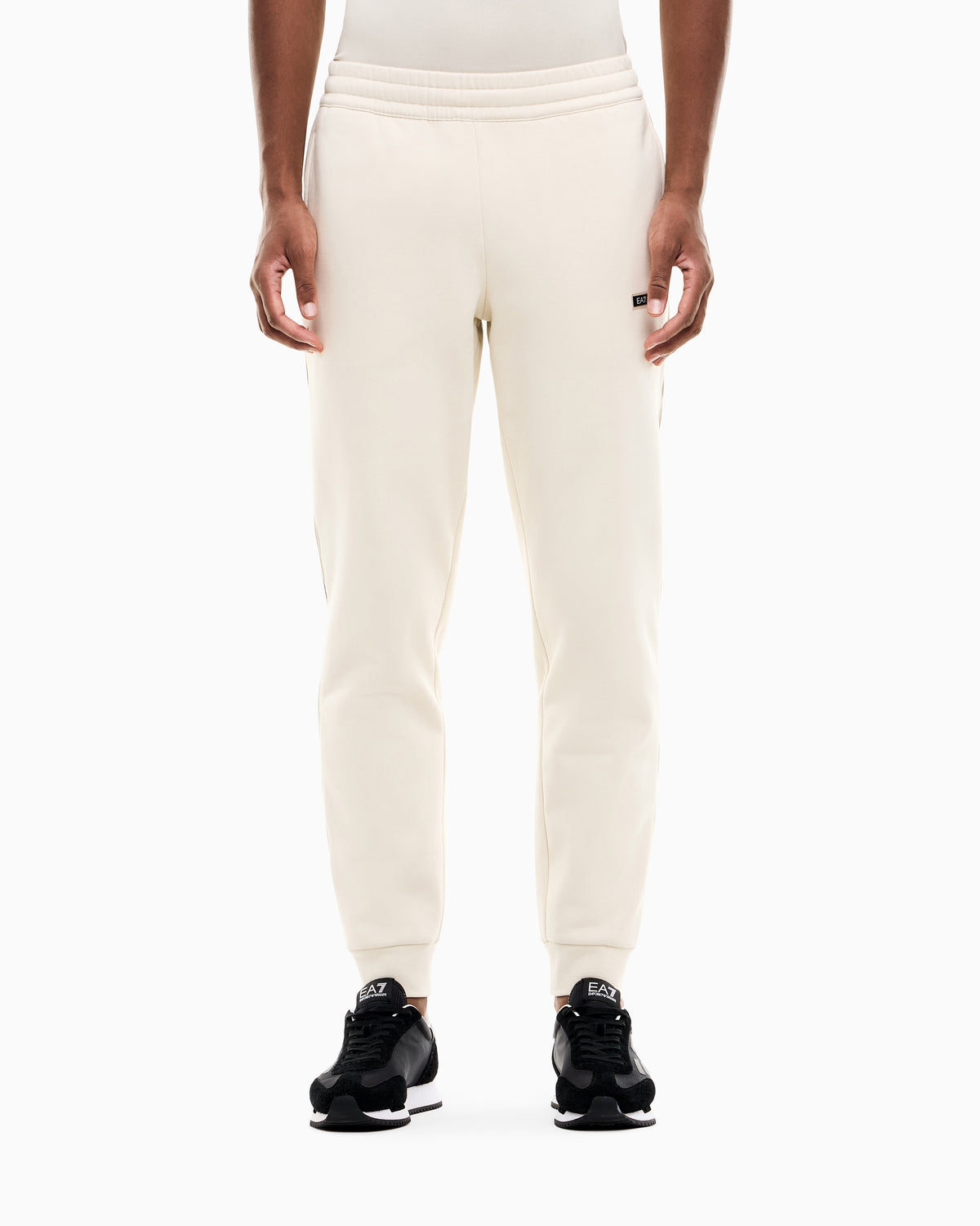 EA7 Slim fit pants Logo Series in cotton jersey with tape
