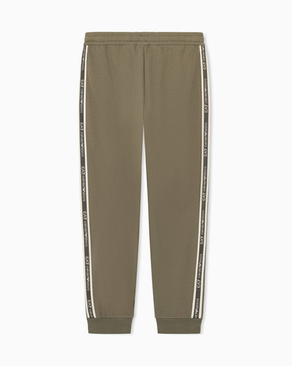 EA7 Slim fit pants Logo Series in cotton jersey with tape