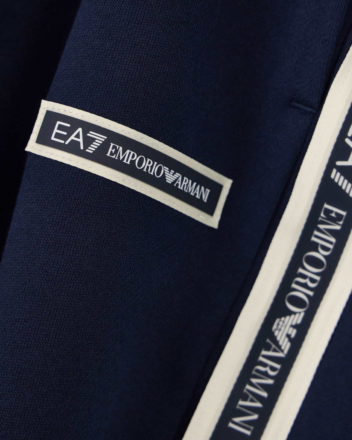 EA7 Slim fit pants Logo Series in cotton jersey with tape