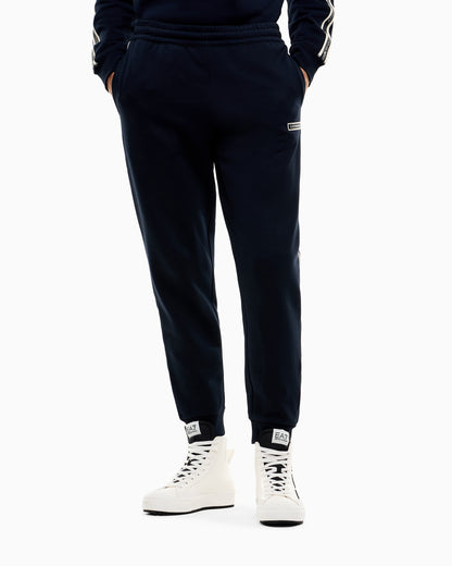 EA7 Slim fit pants Logo Series in cotton jersey with tape