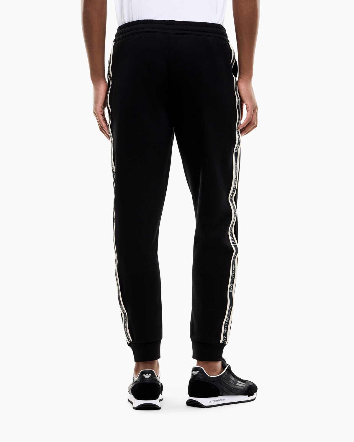 EA7 Slim fit pants Logo Series in cotton jersey with tape