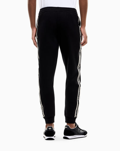 EA7 Slim fit pants Logo Series in cotton jersey with tape