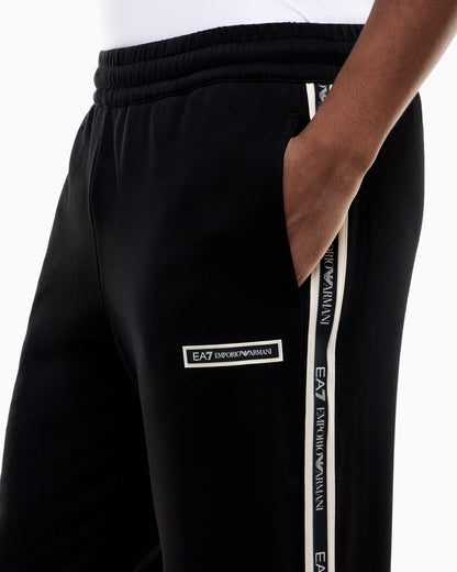 EA7 Slim fit pants Logo Series in cotton jersey with tape