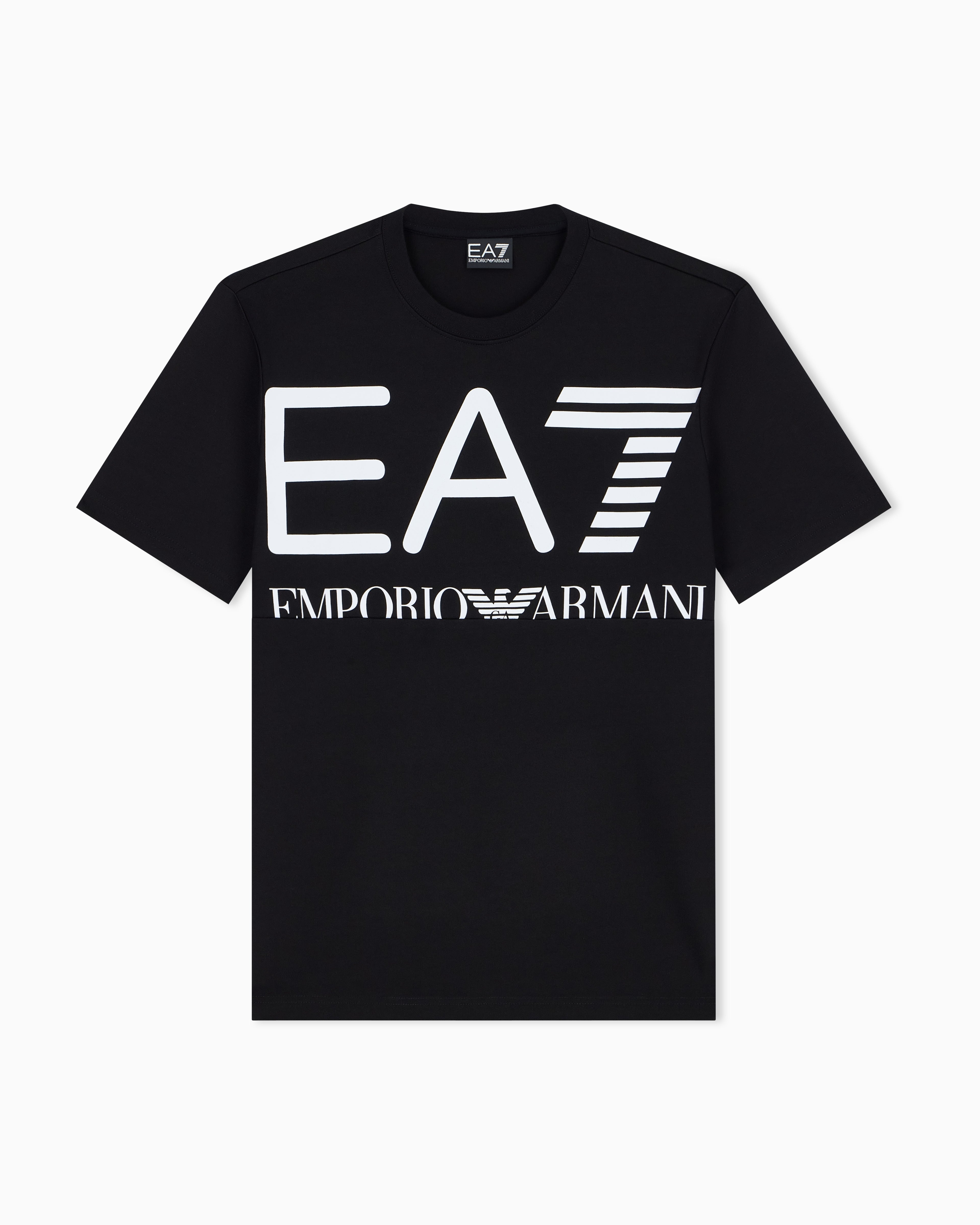 EA7 T-shirt Logo Series in cotton jersey with oversized logo