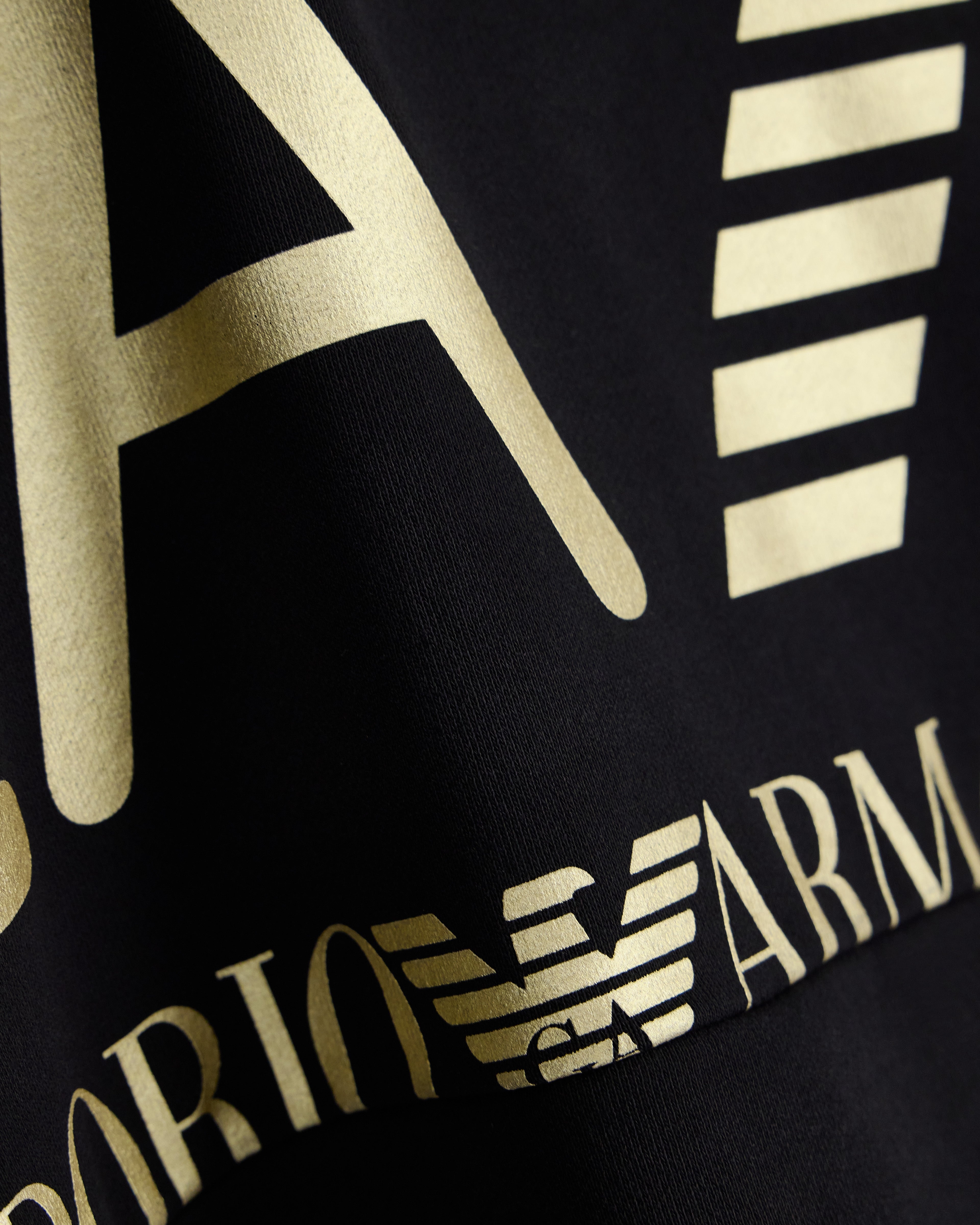EA7 Regular fit hoodie Logo Series in cotton with ribbed details