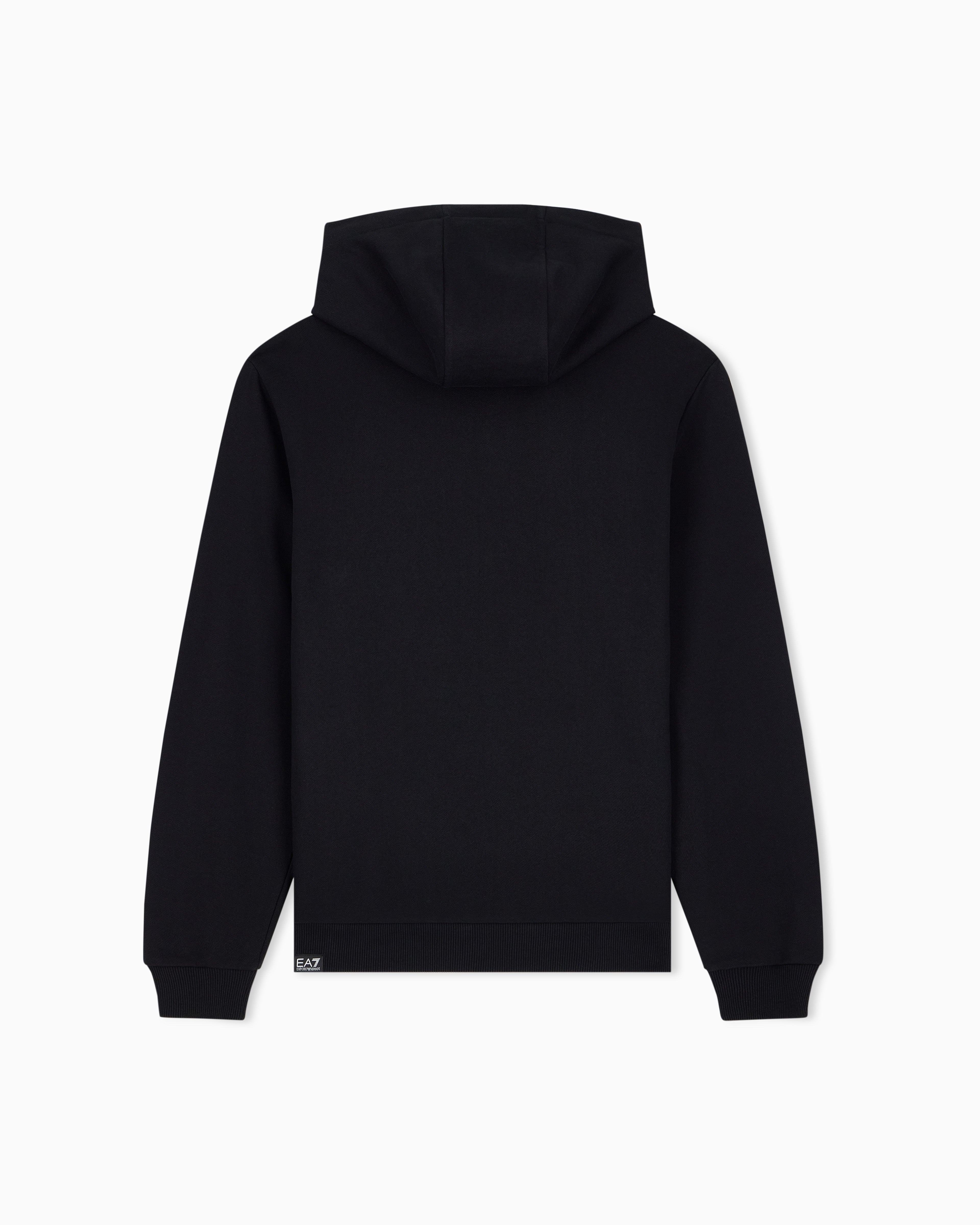 EA7 Regular fit hoodie Logo Series in cotton with ribbed details