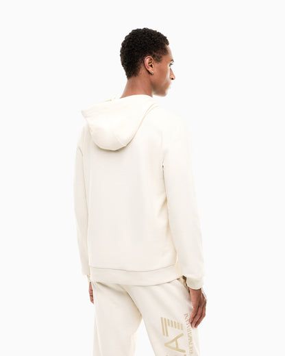 EA7 Regular fit hoodie Logo Series in cotton with ribbed details