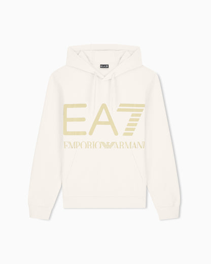 EA7 Regular fit hoodie Logo Series in cotton with ribbed details