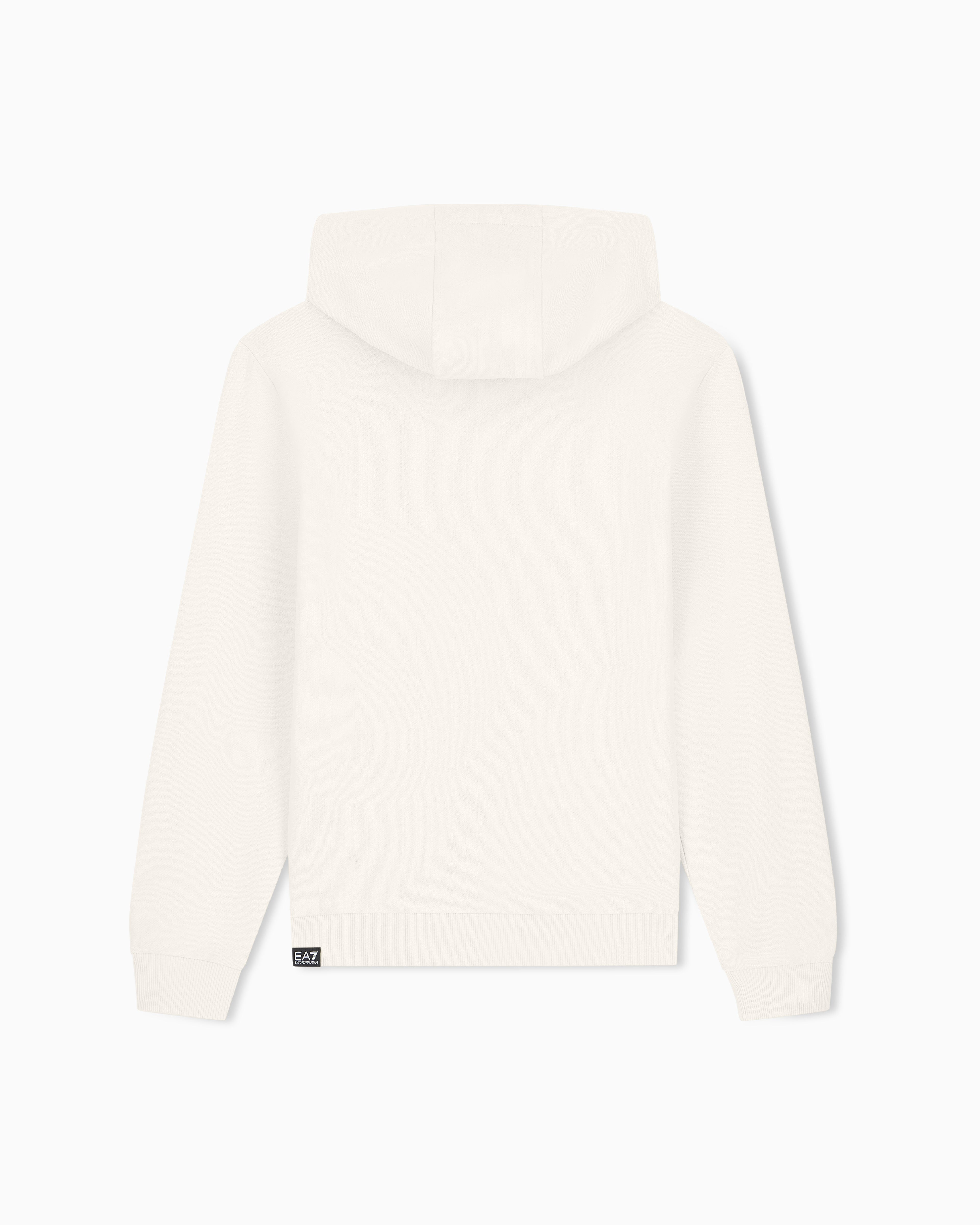 EA7 Regular fit hoodie Logo Series in cotton with ribbed details