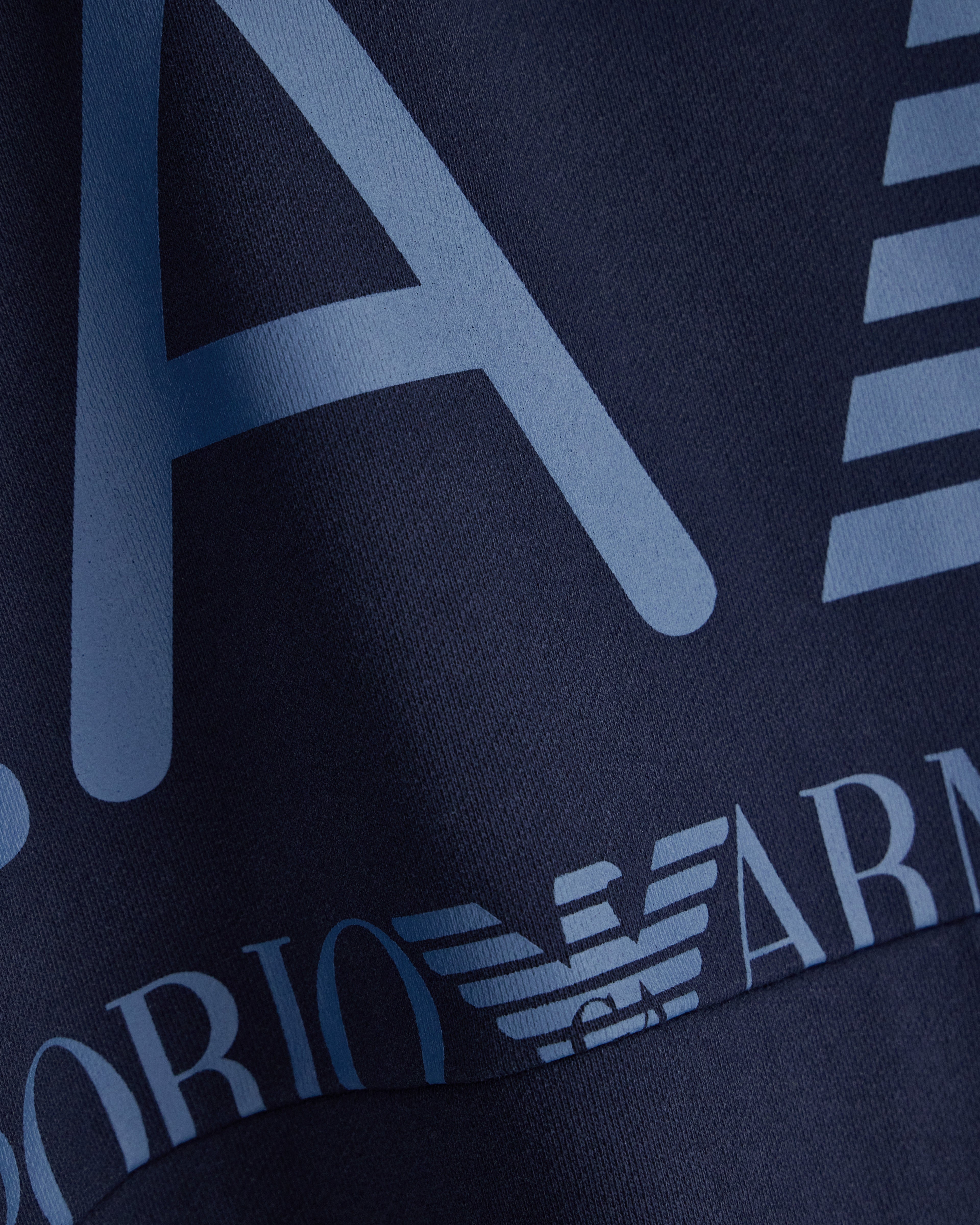 EA7 Regular fit hoodie Logo Series in cotton with ribbed details