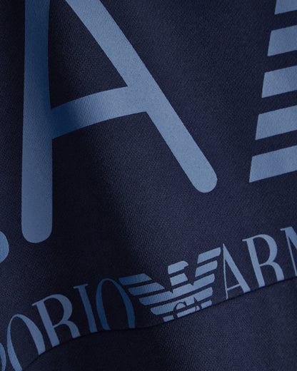 EA7 Regular fit hoodie Logo Series in cotton with ribbed details