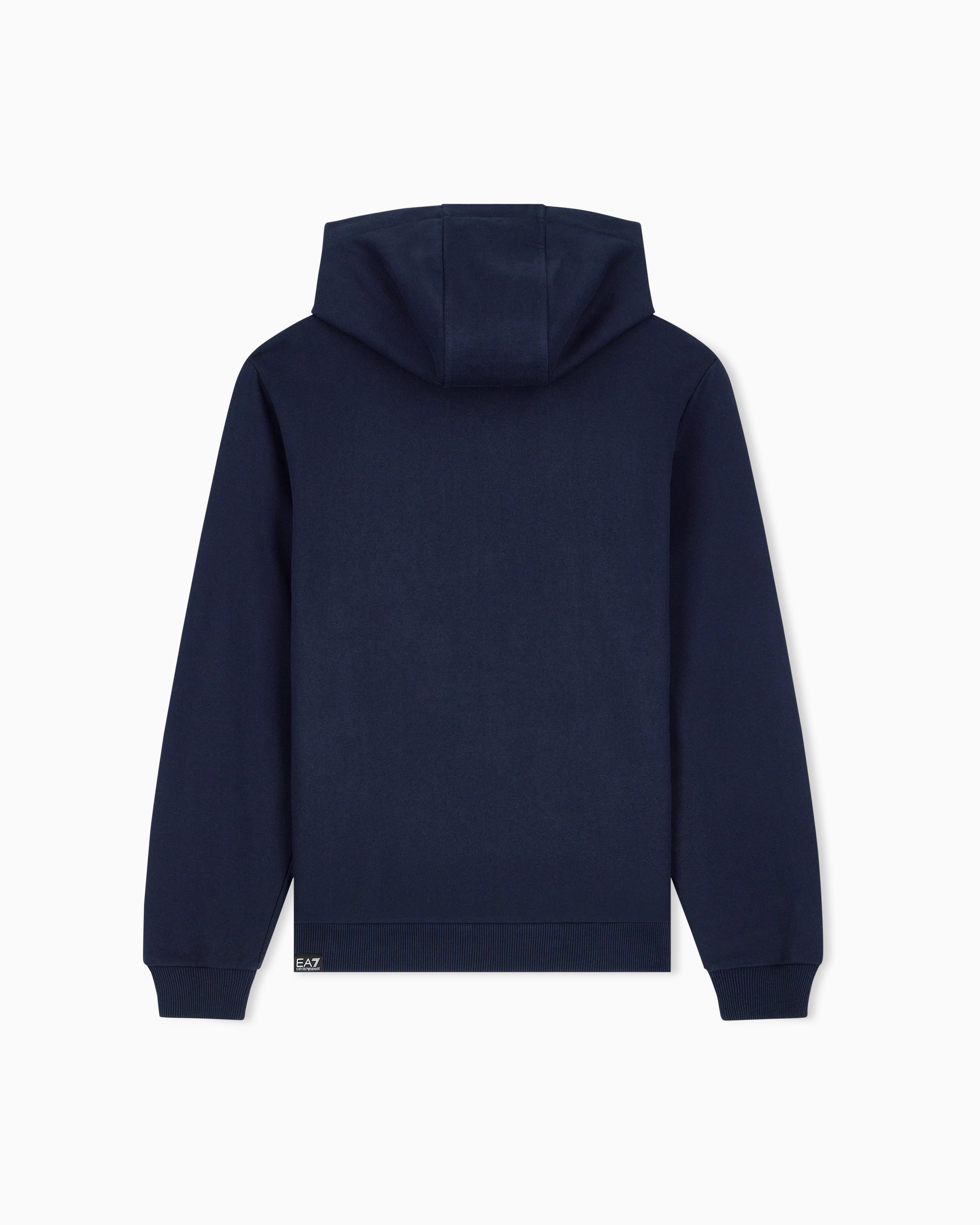 EA7 Regular fit hoodie Logo Series in cotton with ribbed details