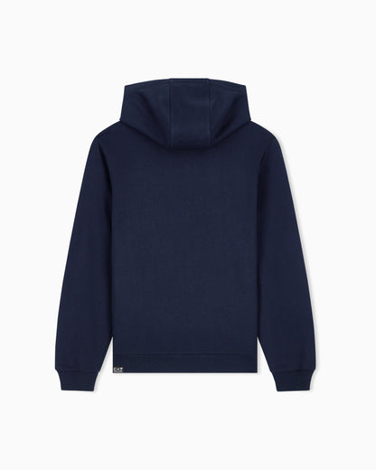 EA7 Regular fit hoodie Logo Series in cotton with ribbed details