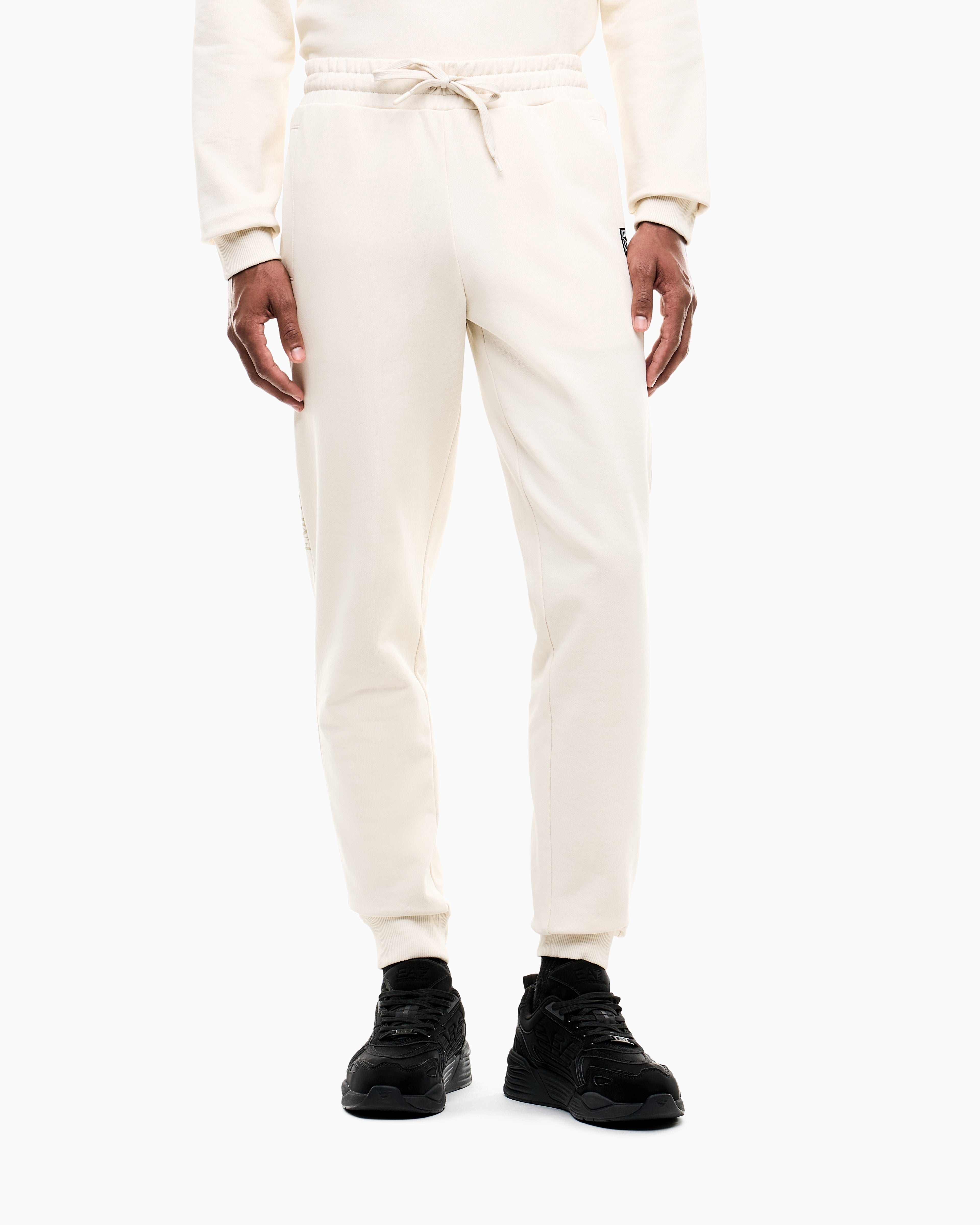 EA7 Slim-fit trousers Logo Series in cotton jersey with logo