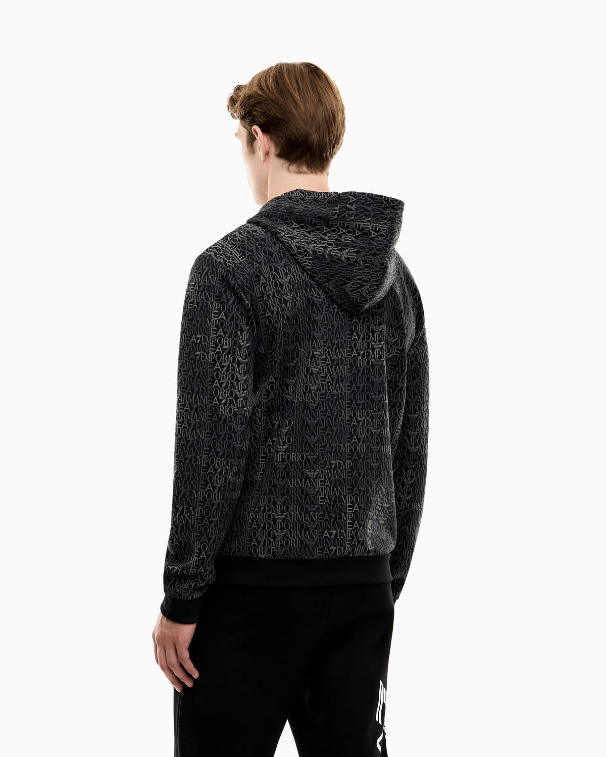 EA7 Zip hoodie Logo Series cotton blend jersey monogram