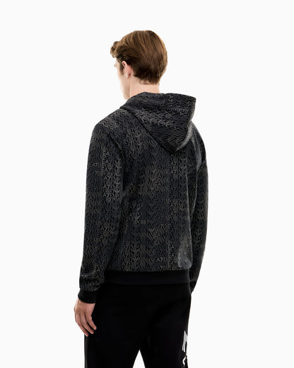 EA7 Zip hoodie Logo Series cotton blend jersey monogram