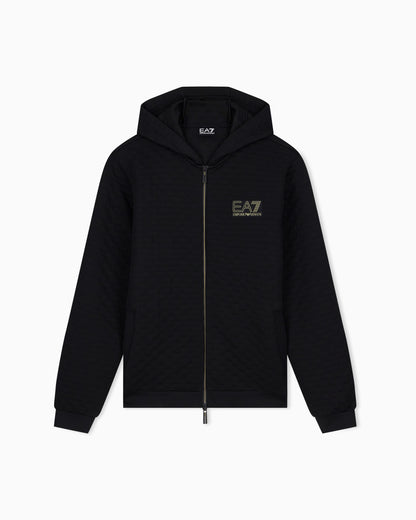 EA7 Hoodie Premium Label regular fit full-zip with rib details