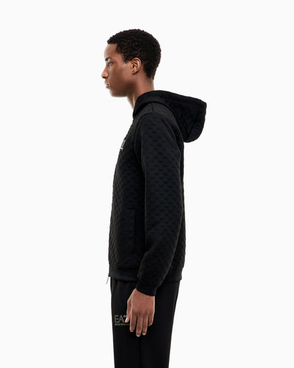 EA7 Hoodie Premium Label regular fit full-zip with rib details