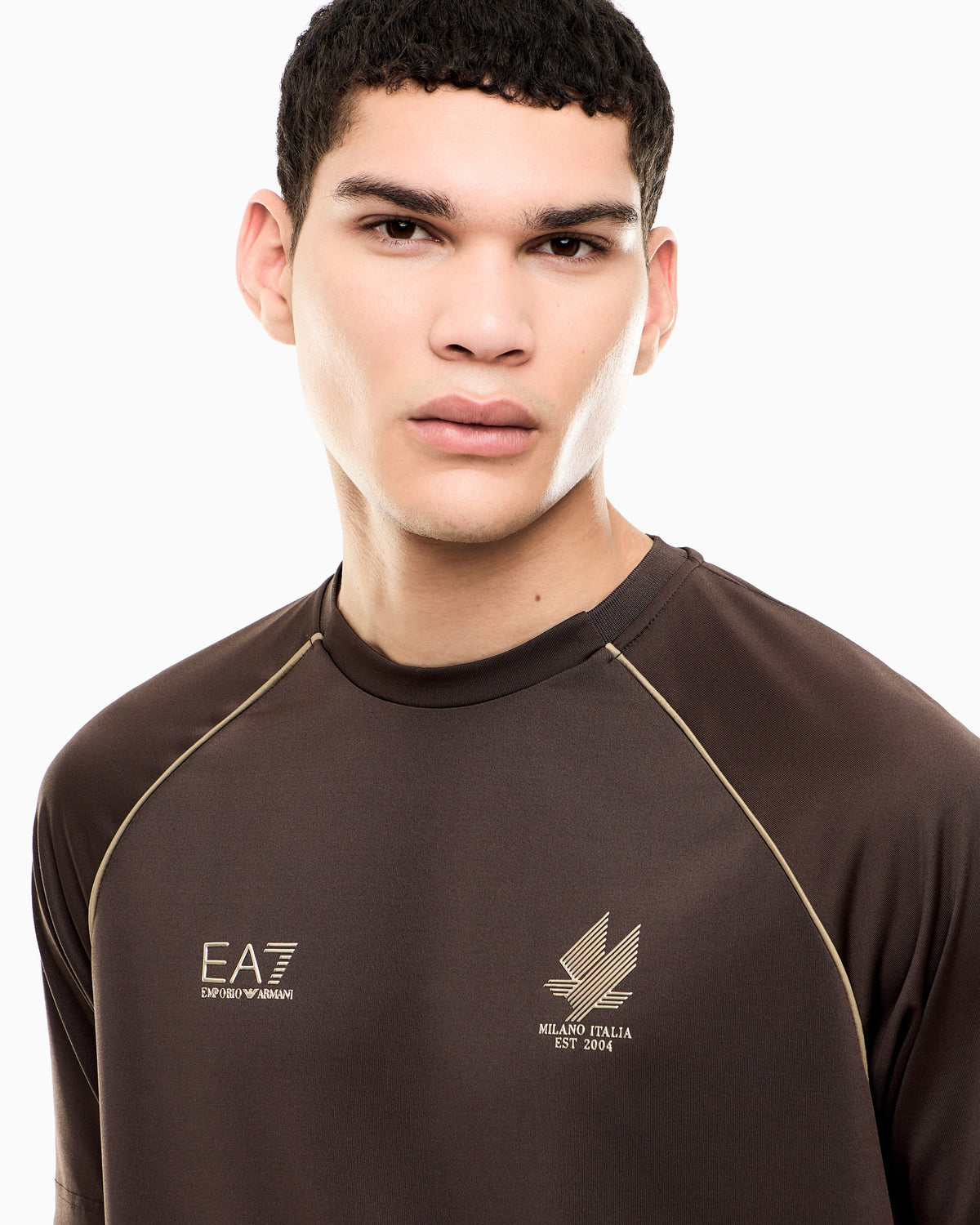 EA7 T-shirt Soccer regular fit in jersey with printed logo