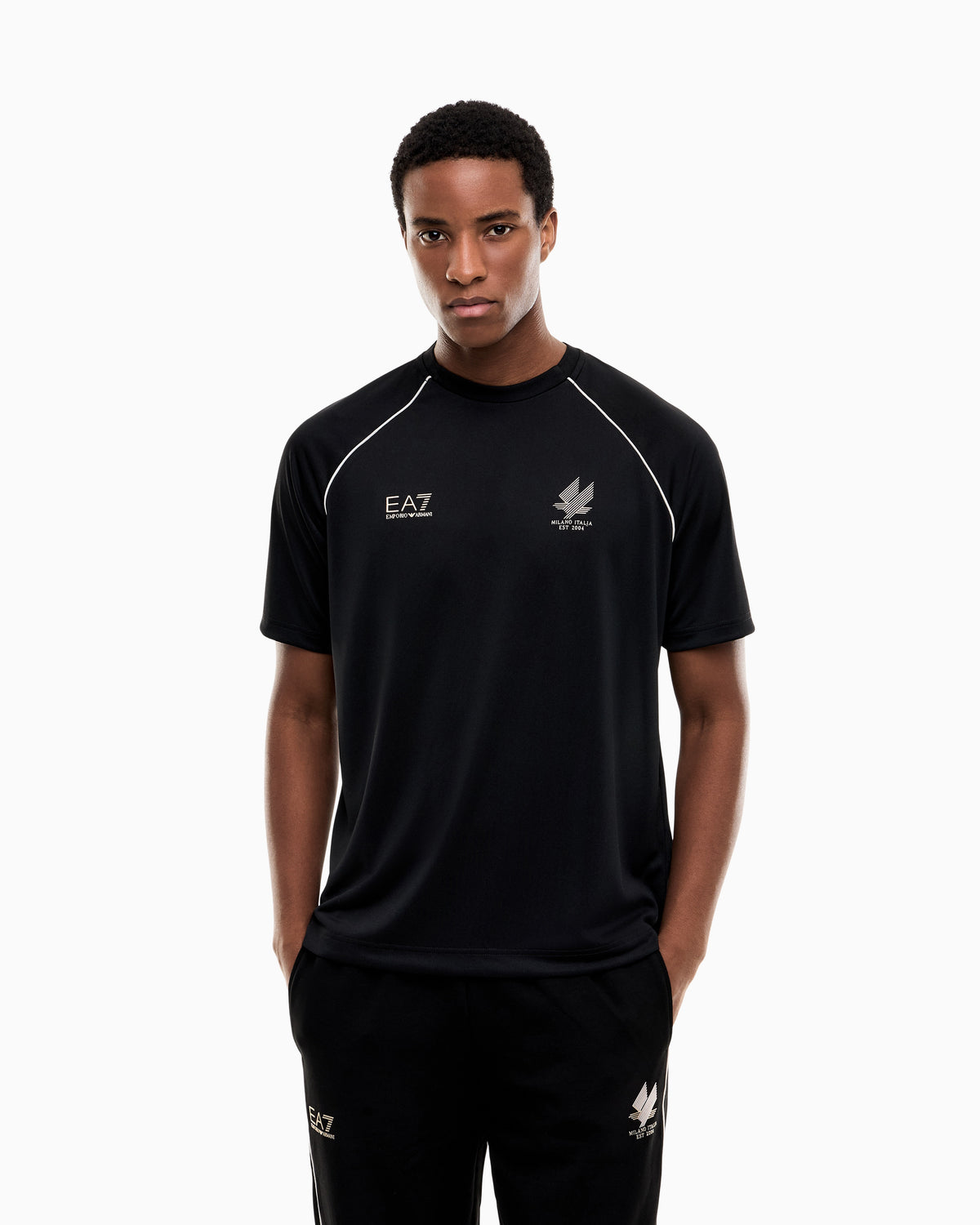 EA7 T-shirt Soccer regular fit in jersey with printed logo