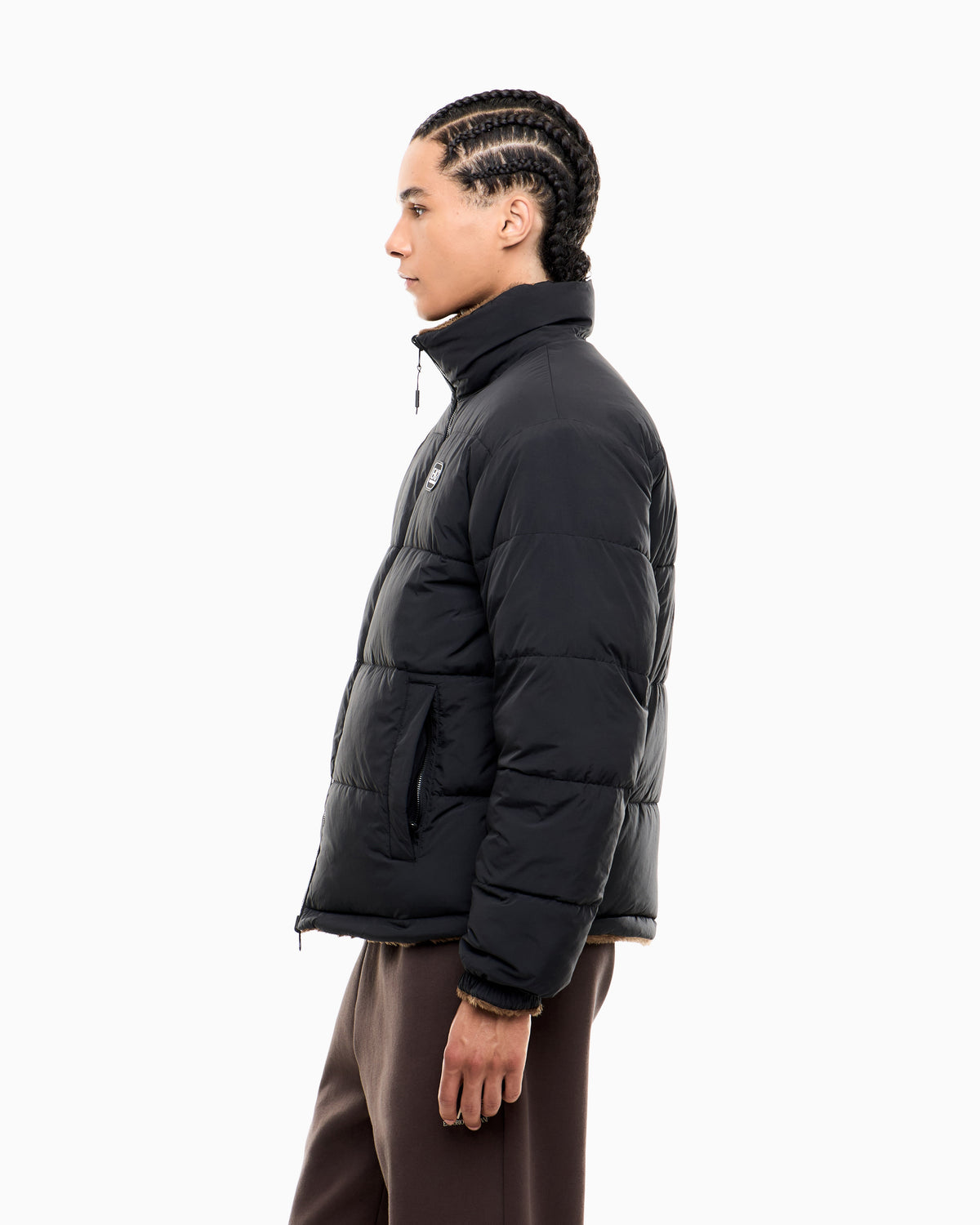 EA7 Reversible nylon and teddy jacket