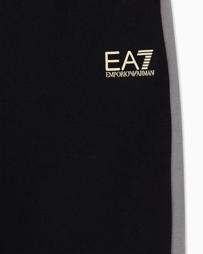 EA7 Slim-fit trousers in cotton-blend jersey with rib details