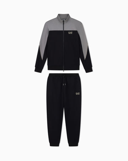 EA7 Tracksuit regular fit in cotton jersey with ribbed details