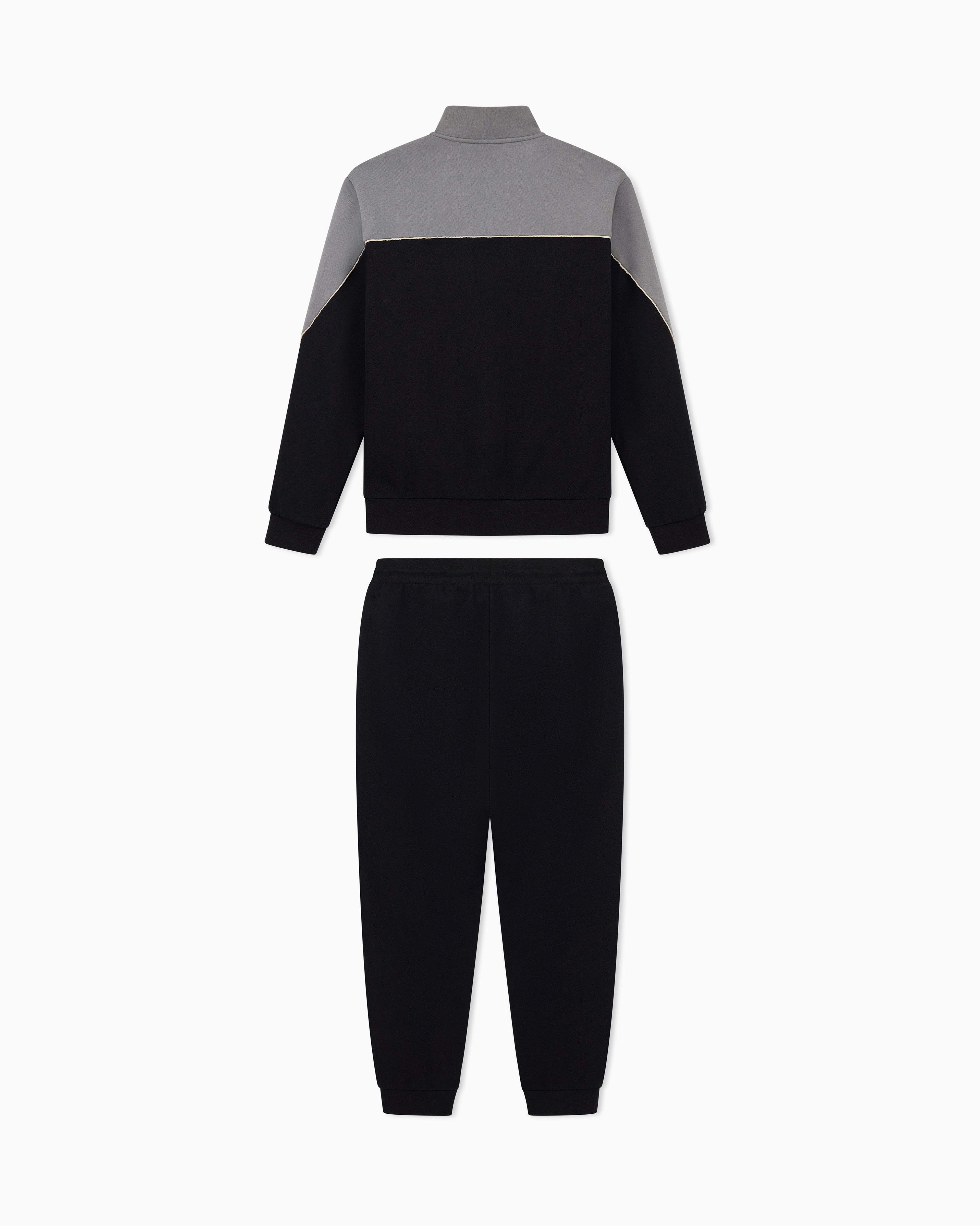 EA7 Tracksuit regular fit in cotton jersey with ribbed details