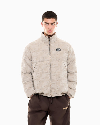 EA7 Bomber jacket oversized in velvet with an embossed logo