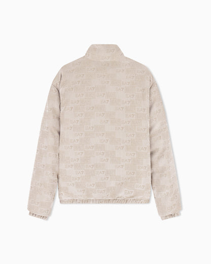 EA7 Bomber jacket oversized in velvet with an embossed logo