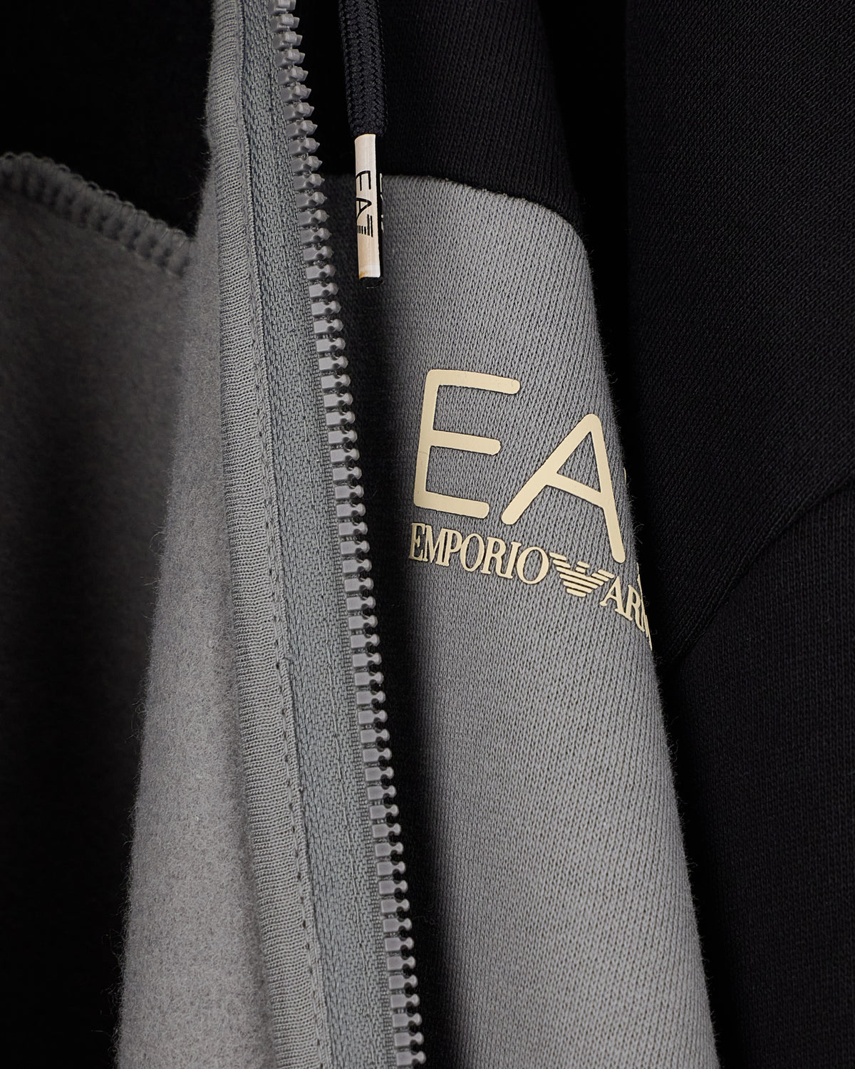 EA7 Tracksuit regular fit cotton jersey with hood and zip
