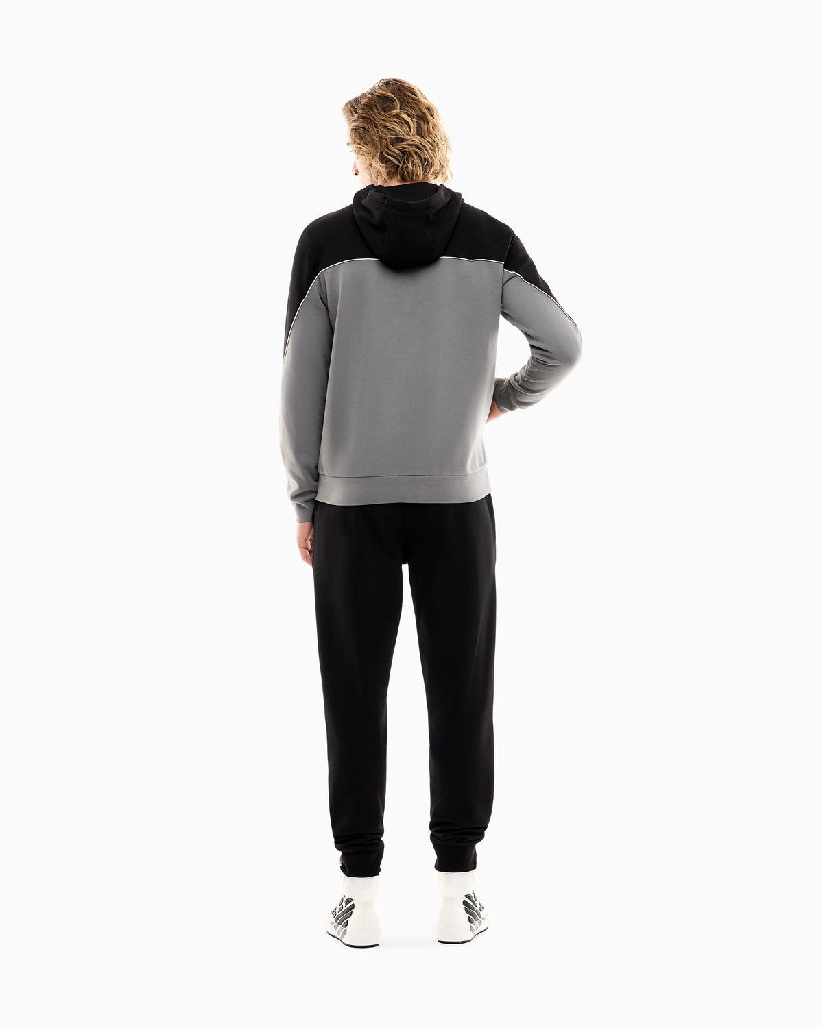 EA7 Tracksuit regular fit cotton jersey with hood and zip