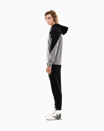 EA7 Tracksuit regular fit cotton jersey with hood and zip