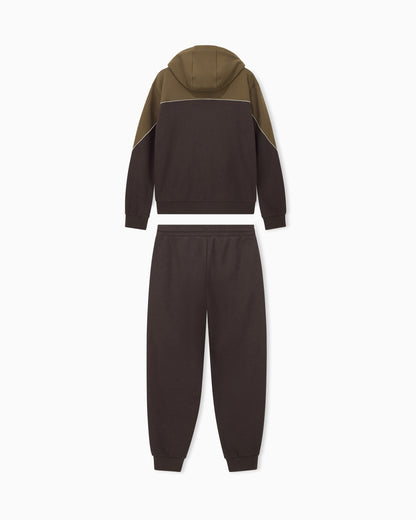 EA7 Tracksuit regular fit cotton jersey with hood and zip