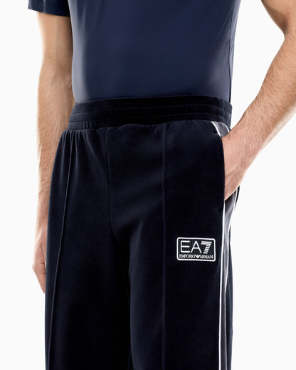 EA7 Regular fit trousers Tennis Club in cotton blend velour
