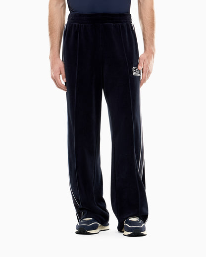 EA7 Regular fit trousers Tennis Club in cotton blend velour