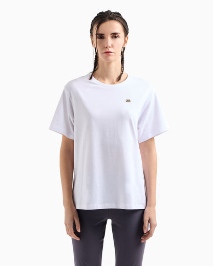 EA7 Core Lady stretch cotton jersey crew-neck T-shirt