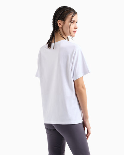 EA7 Core Lady stretch cotton jersey crew-neck T-shirt