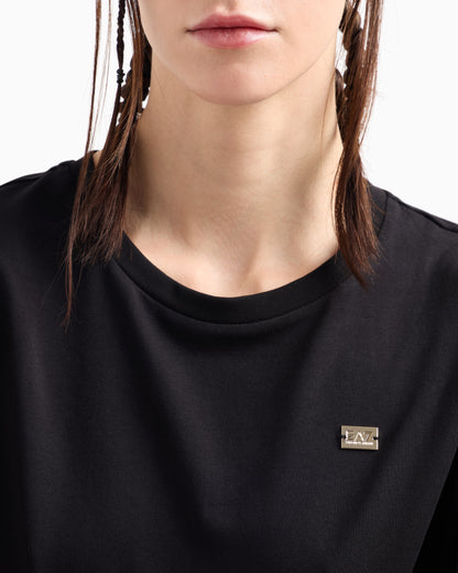 EA7 Core Lady stretch cotton jersey crew-neck T-shirt